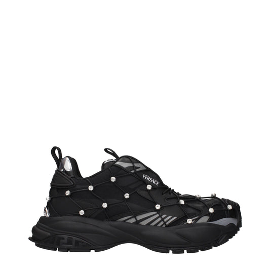 Versace Black Fabric Chunky Sneakers