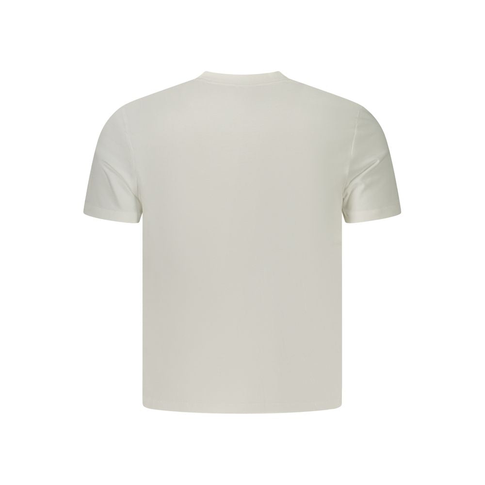 T-Shirt by Calvin Klein for men in cotton white & print showcases a dramatic silhouette, elegantly detailed with a dramatic crew neckline and for a truly dramatic finish.
