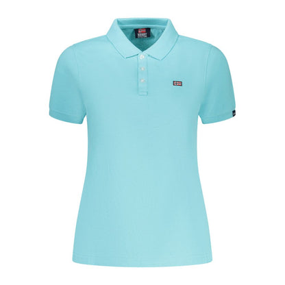 Polo Shirt by Norway 1963 for women in cotton blue showcases a sharp silhouette, detailed with a refined and sharp for a sophisticated finish.