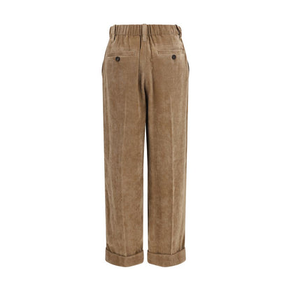 Brunello Cucinelli Brown Viscose Casual Pants