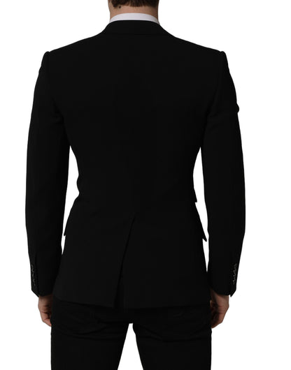 Dolce & Gabbana Men's Single Breasted Virgin Wool & Silk Blazer - Black
