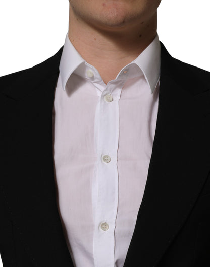 Dolce & Gabbana Men's Single Breasted Virgin Wool & Silk Blazer - Black