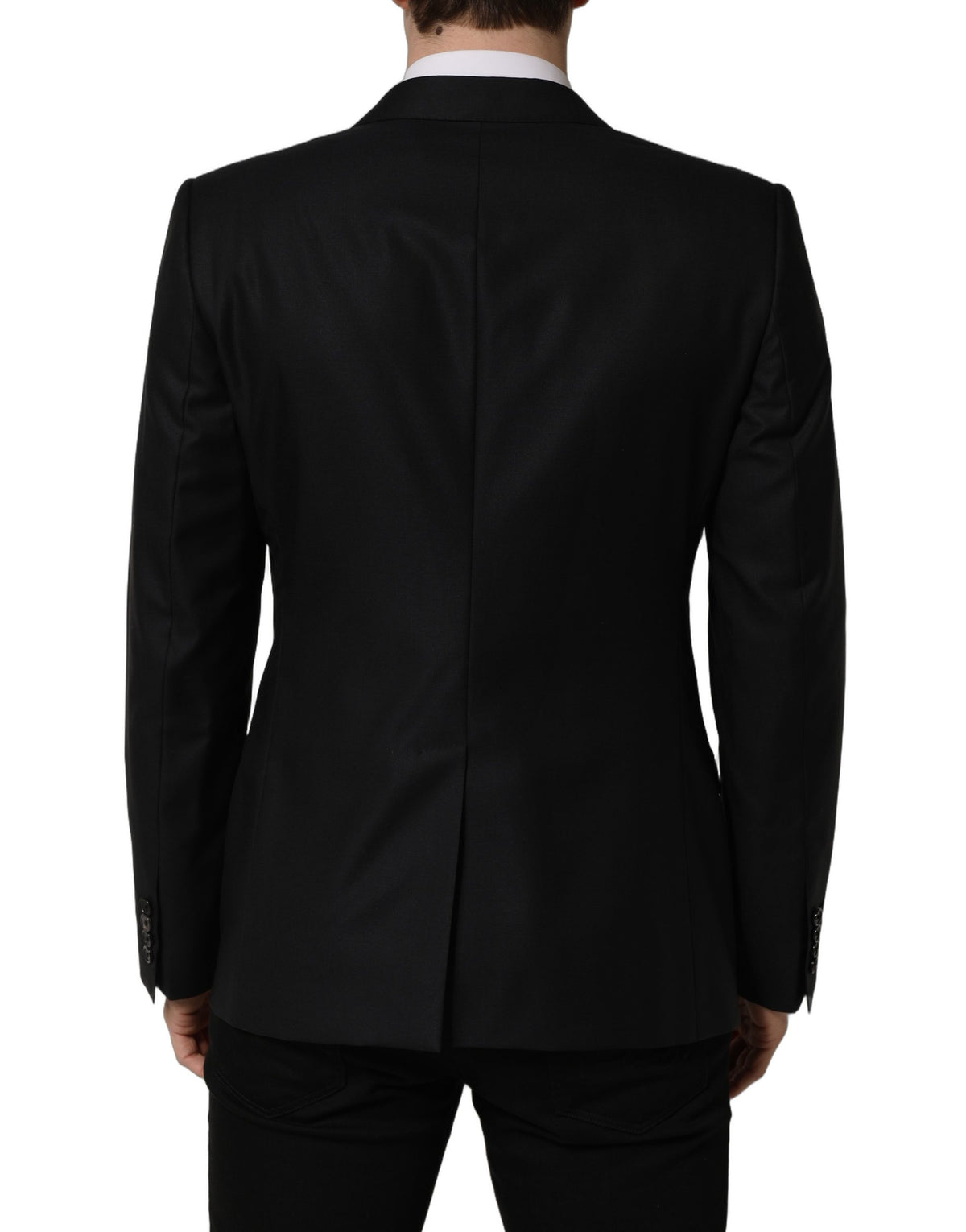 Dolce & Gabbana Men's Single Breasted Virgin Wool Silk Viscose & Cupro Blazer - Black