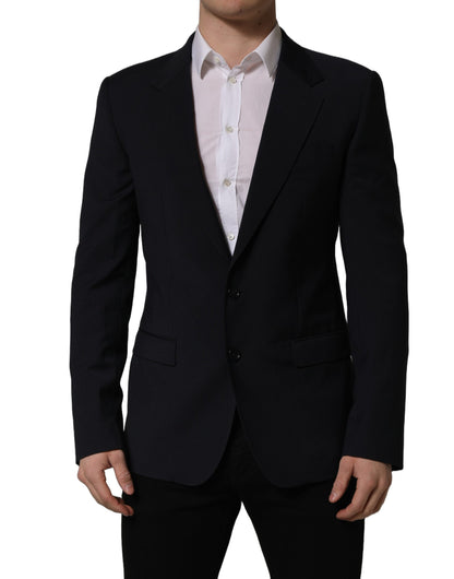 Dolce & Gabbana Men's Single Breasted Polyester & Wool Blazer - Black