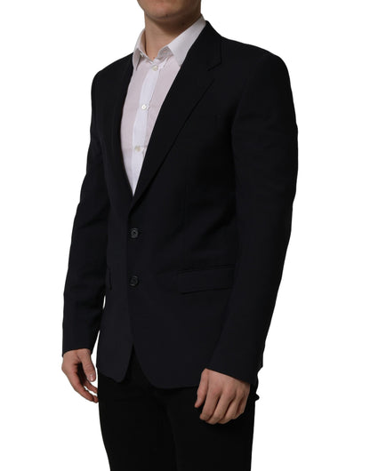 Dolce & Gabbana Men's Single Breasted Polyester & Wool Blazer - Black