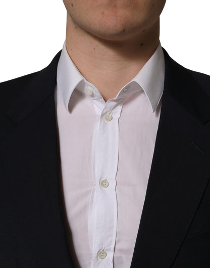 Dolce & Gabbana Men's Single Breasted Polyester & Wool Blazer - Black