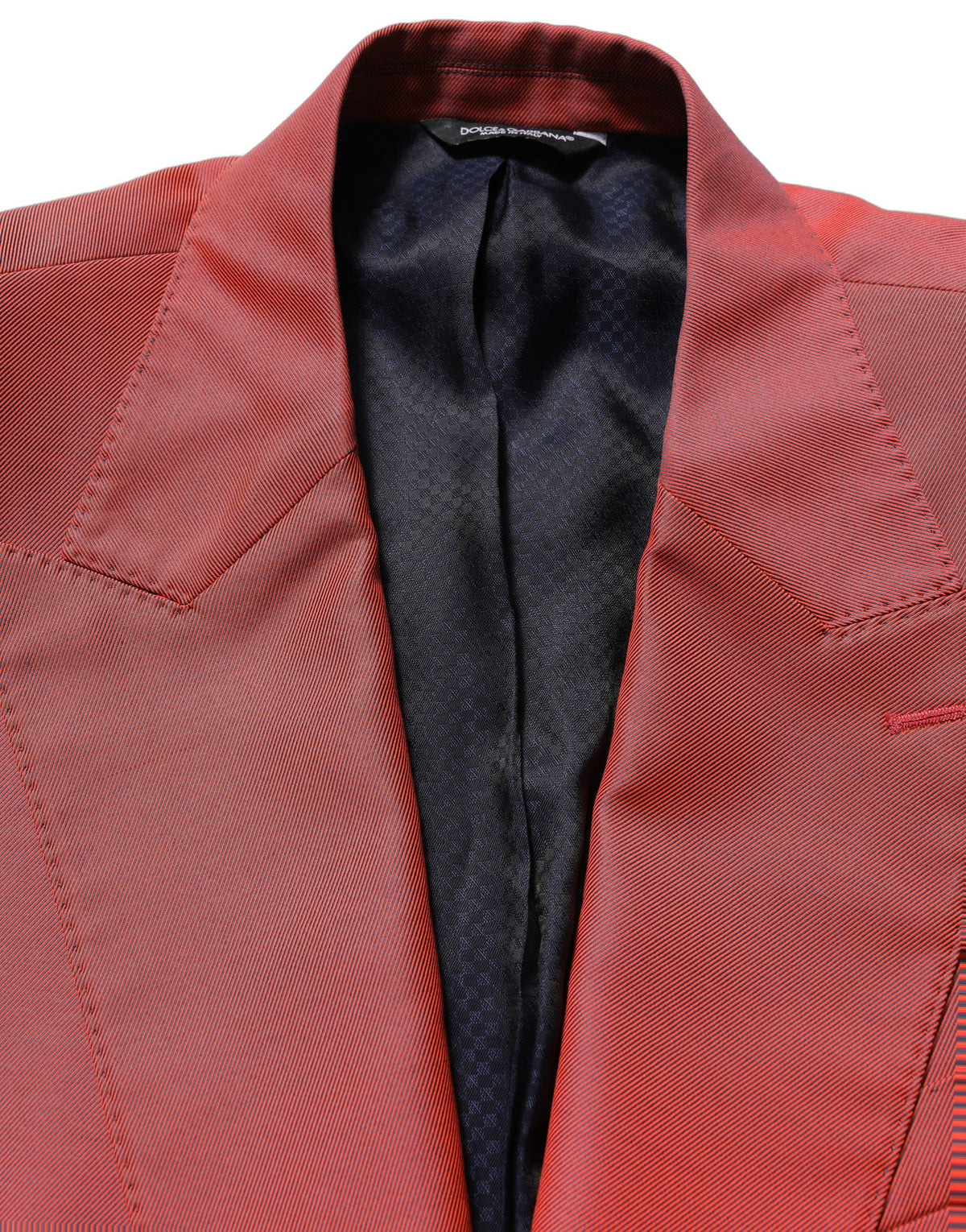 Dolce & Gabbana Men's Single Breasted Polyester Virgin Wool & Viscose Blazer - Red