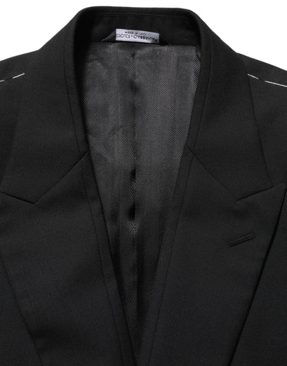 Dolce & Gabbana Men's Single Breasted Virgin Wool Viscose & Cupro Blazer - Black