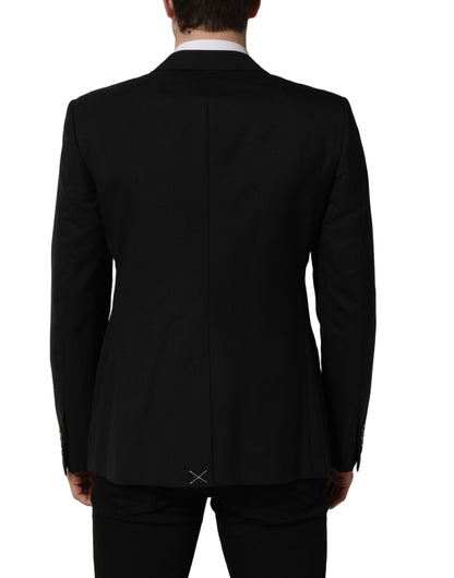 Dolce & Gabbana Men's Single Breasted Virgin Wool Viscose & Cupro Blazer - Black