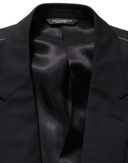 Dolce & Gabbana Men's Single Breasted Virgin Wool Viscose & Cupro Blazer - Black