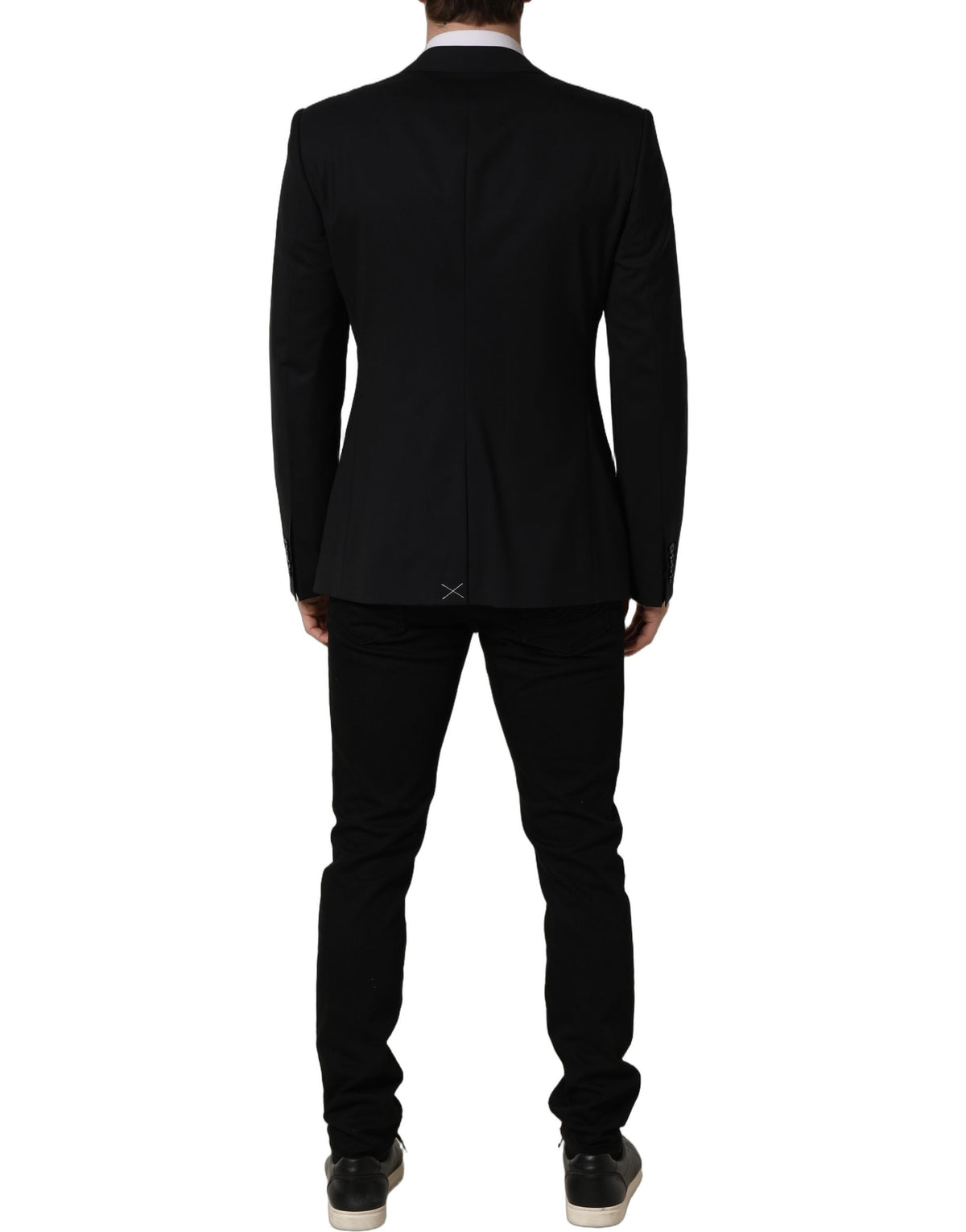Dolce & Gabbana Men's Single Breasted Virgin Wool Viscose & Cupro Blazer - Black
