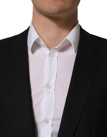 Dolce & Gabbana Men's Single Breasted Virgin Wool Viscose & Cupro Blazer - Black