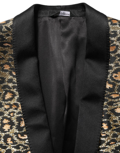 Dolce & Gabbana Men's Single Breasted Metallized Fiber Polyester Silk & Acetate Blazer - Gold