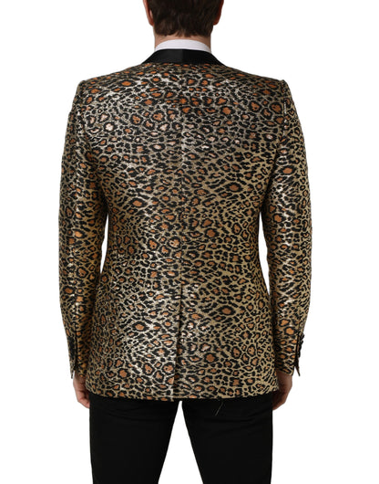 Dolce & Gabbana Men's Single Breasted Metallized Fiber Polyester Silk & Acetate Blazer - Gold