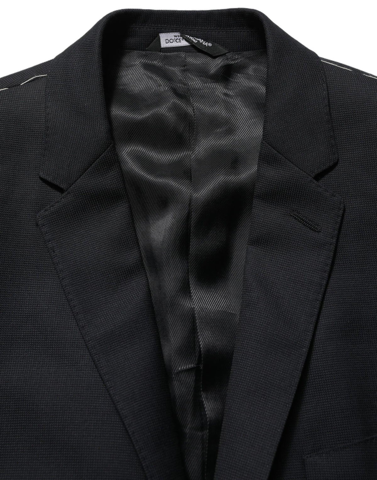 Dolce & Gabbana Men's Single Breasted Viscose & Virgin Wool Blazer - Black