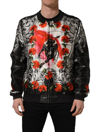 Dolce & Gabbana Men's Silk Bomber Jacket - Multicolor Print