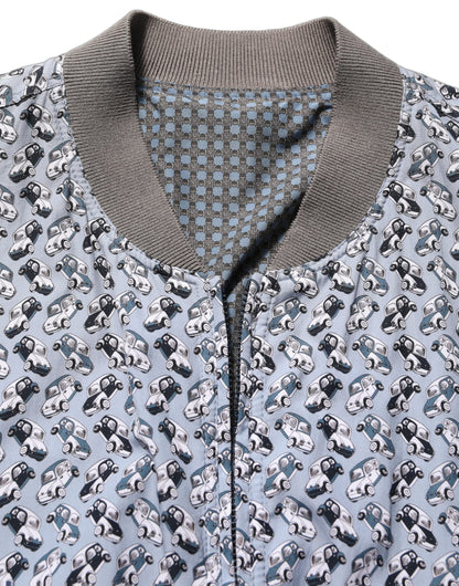 Dolce & Gabbana Men's Cotton Polyester Bomber Jacket - Light Blue Print