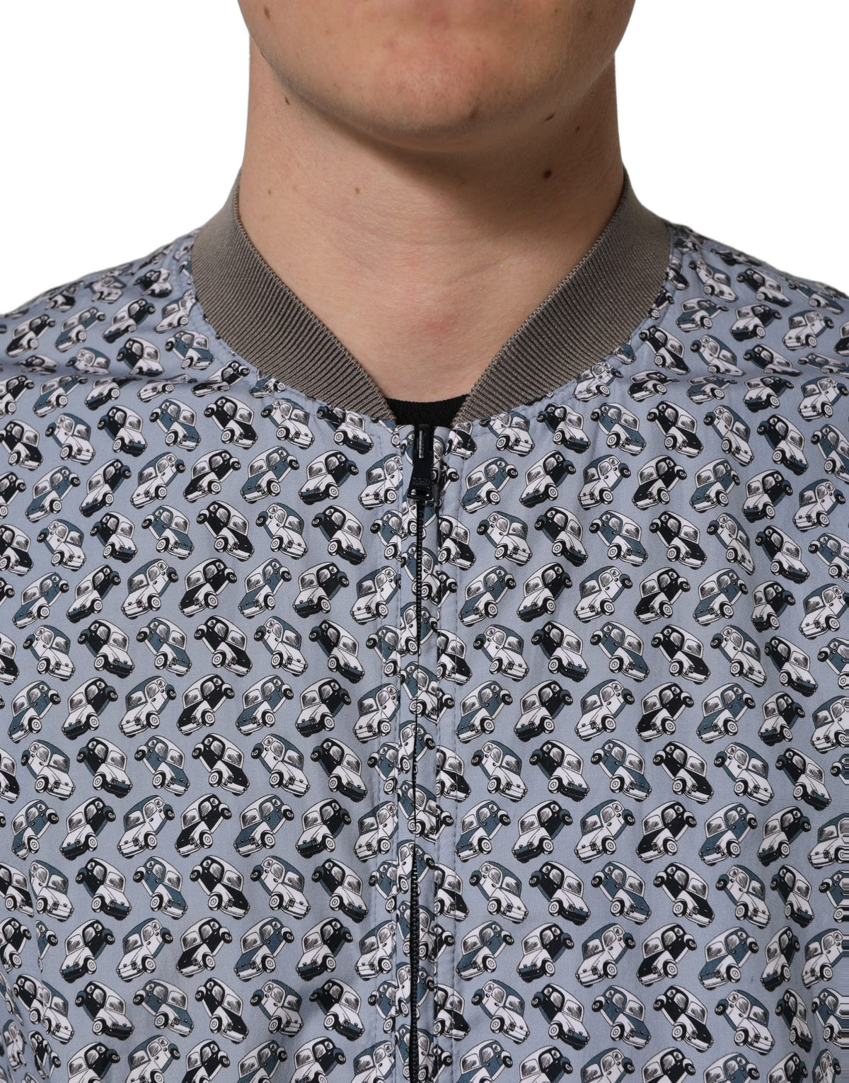 Dolce & Gabbana Men's Cotton Polyester Bomber Jacket - Light Blue Print