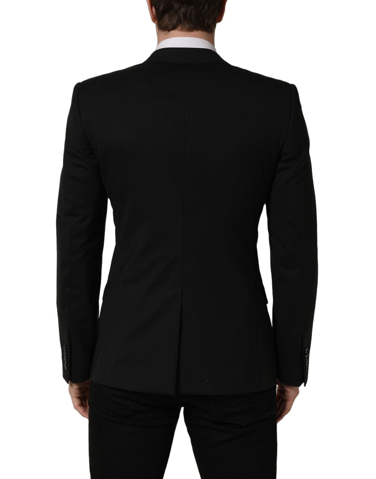 Dolce & Gabbana Men's Single Breasted Virgin Wool Viscose & Cupro Blazer - Black