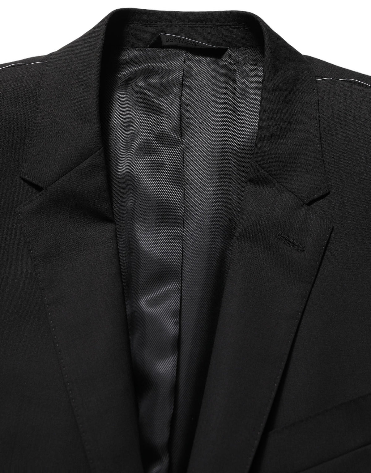 Dolce & Gabbana Men's Single Breasted Virgin Wool Viscose & Cupro Blazer - Black