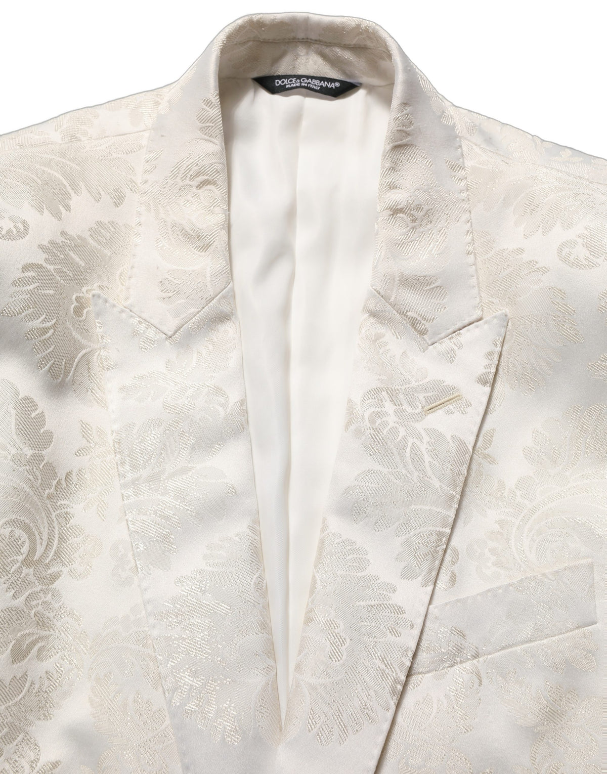 Dolce & Gabbana Men's Single Breasted Nylon Polyester & Acetate Blazer - Black White Floral
