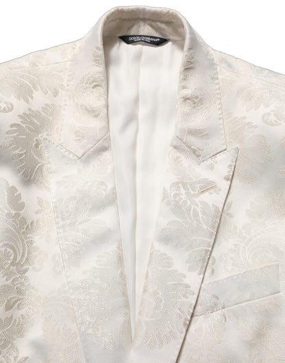 Dolce & Gabbana Men's Single Breasted Nylon Polyester & Acetate Blazer - Black White Floral