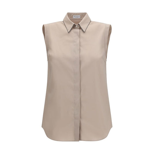 Brunello Cucinelli Beige Cotton Shirt