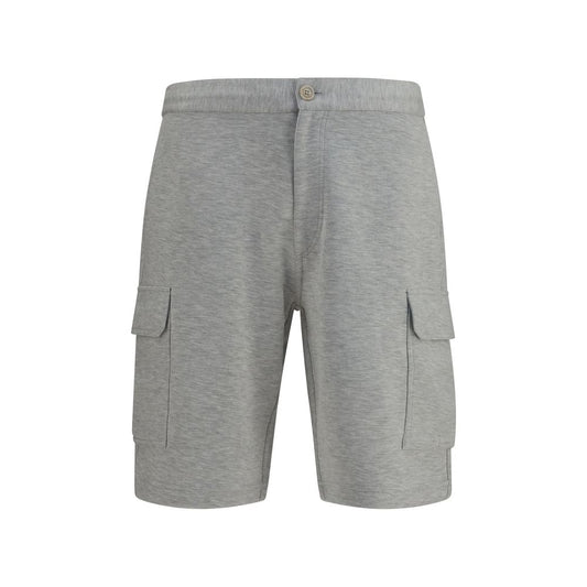 Bermuda Shorts by Brunello Cucinelli for men in cotton polyamide silk & wool gray features an tailored silhouette, showcasing a tailored regular-fit with a short and for a sophisticated look.