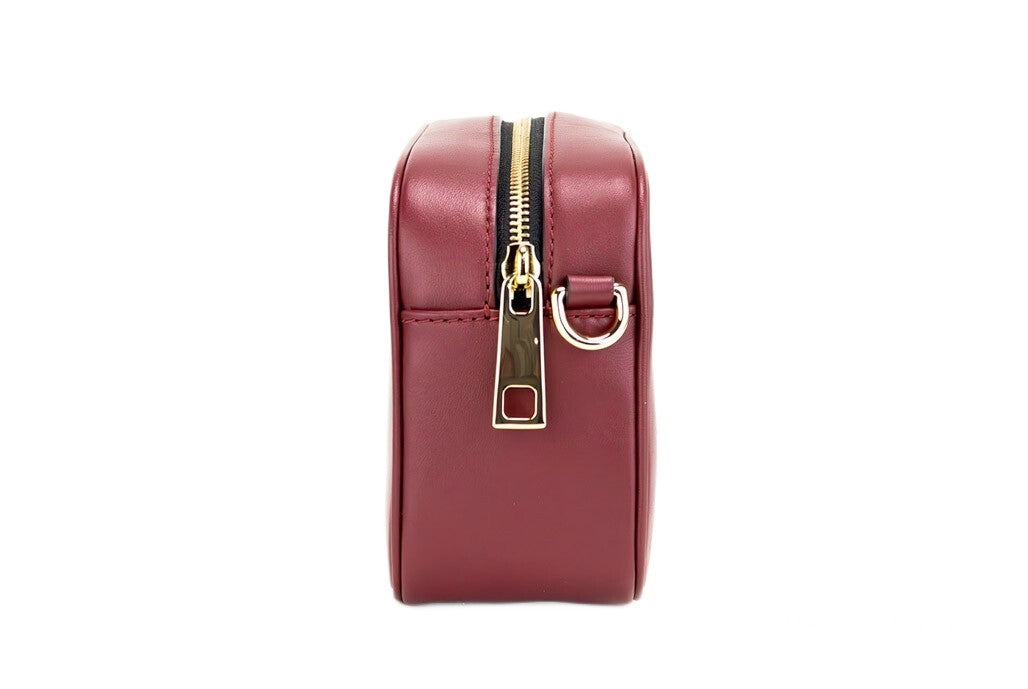 Marc Jacobs Flash Pomegranate Smooth Leather Embossed Camera Crossbody Bag Purse
