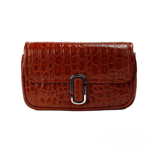 Mini 2-in-1 Shoulder & Crossbody Travel Handbag by Marc Jacobs for women in leather & metal animal, brown, silver, patterned & print features an versatile silhouette, showcasing a secure zipper & magnetic and versatile cardholder with versatile crossbody-strap, shoulder-strap, adjustable-strap & detachable-strap for a versatile finish.