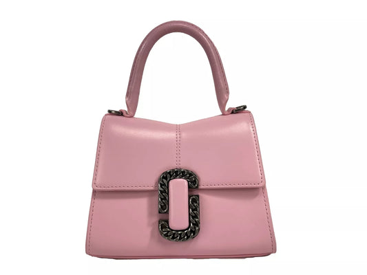 Mini Crossbody Satchel Handbag by Marc Jacobs for women in leather silver features an versatile silhouette, showcasing a secure magnetic and versatile cardholder with versatile crossbody-strap, handle, adjustable-strap & detachable-strap for a versatile finish.