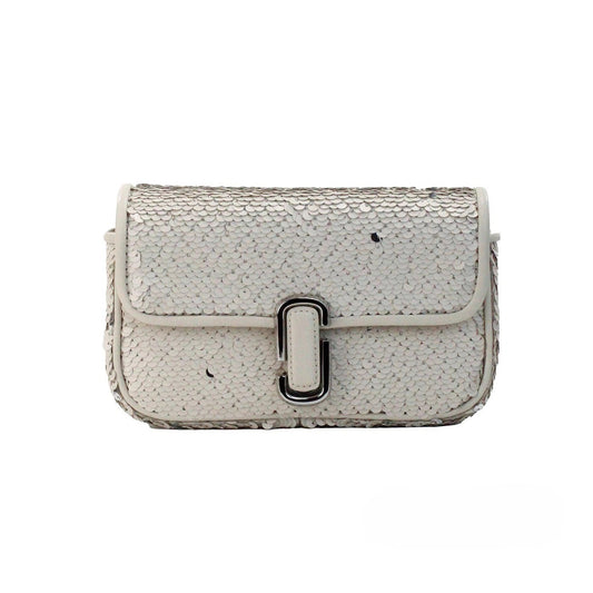 Mini 2-in-1 Shoulder & Crossbody Evening Handbag by Marc Jacobs for women in leather cream & silver features an versatile silhouette, showcasing a secure zipper & magnetic and versatile cardholder with versatile crossbody-strap, shoulder-strap & adjustable-strap for a versatile finish.