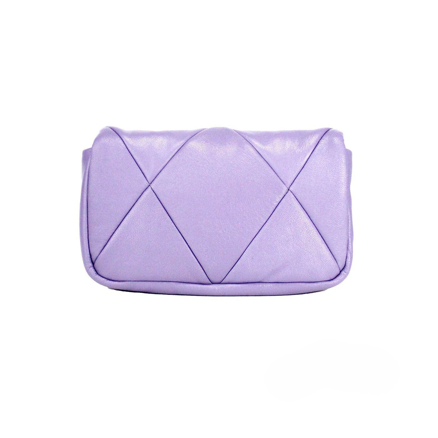 Medium Quilted Crossbody Travel Handbag by Marc Jacobs for women in leather purple, silver & signature features a transformative elegance silhouette, showcasing a secure zipper & magnetic, organized , and versatile crossbody-strap, shoulder-strap, adjustable-strap & detachable-strap for a transformative elegance look.