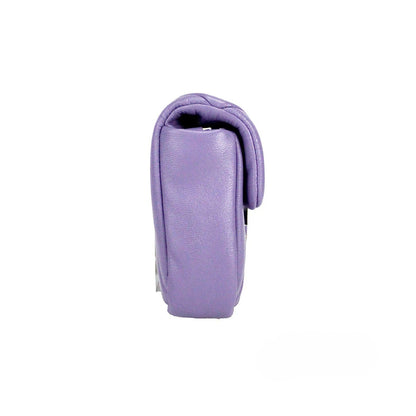 Medium Quilted Crossbody Travel Handbag by Marc Jacobs for women in leather purple, silver & signature showcases a versatile sophistication silhouette, featuring a secure zipper & magnetic, versatile sophistication , and versatile crossbody-strap, shoulder-strap, adjustable-strap & detachable-strap for a versatile sophistication finish.