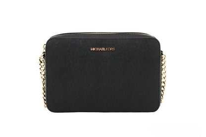 Michael Kors Women'S Top Zip Closure Saffiano Leather Crossbody Bag, Black