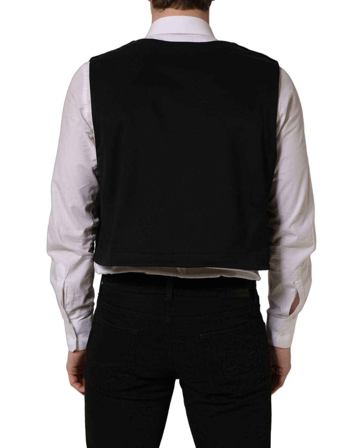 Dolce & Gabbana Men's Cotton Silk Nylon & Viscose Vest - Black