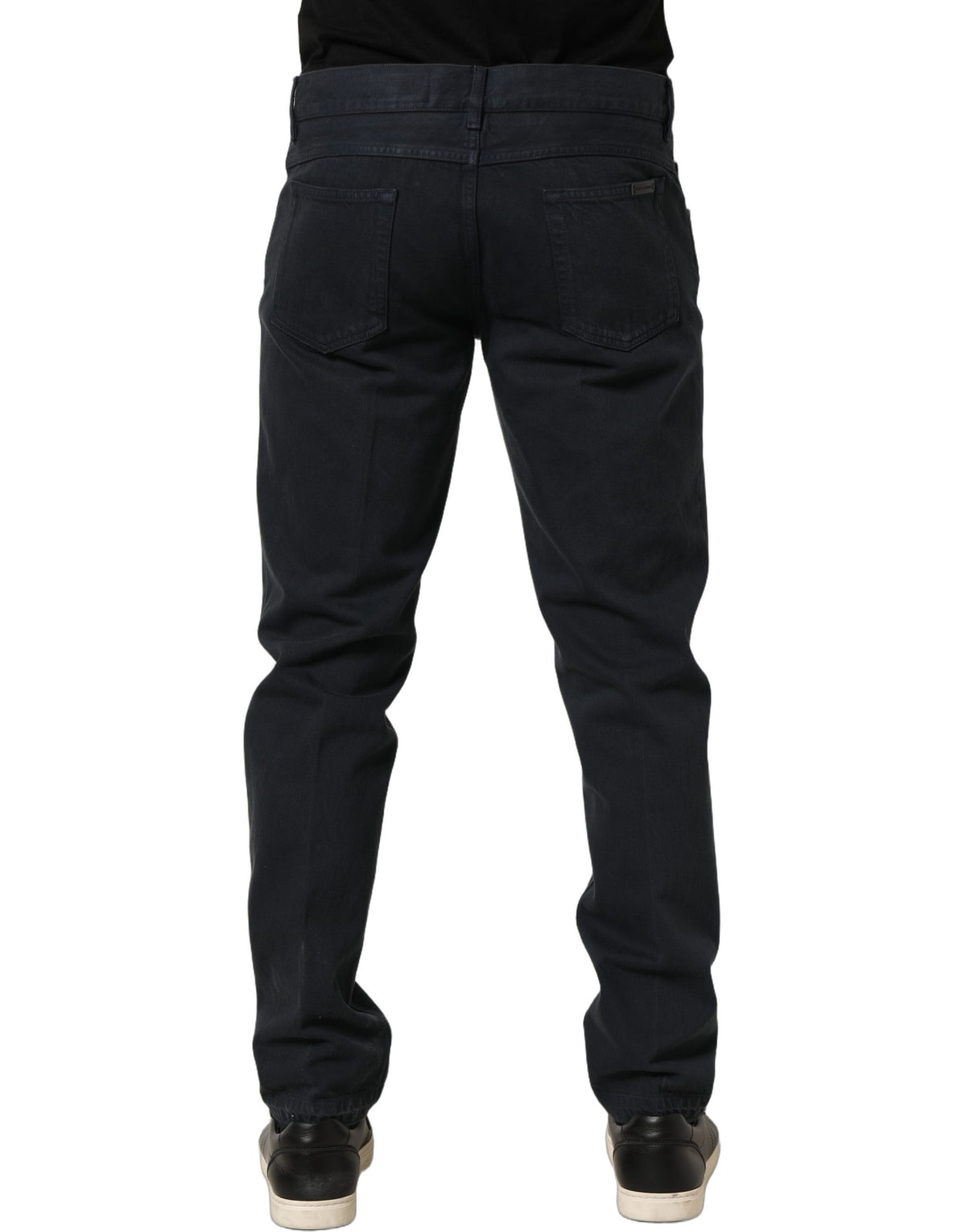 Dolce & Gabbana Men's Skinny Mid Rise Denim Cotton Jeans - Black