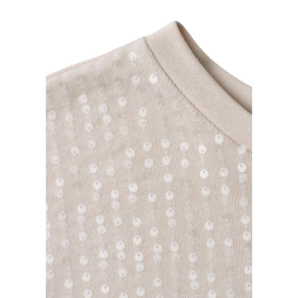 T-Shirt by Street One for women in viscose & polyester sequins beige & transparent showcases a dramatic silhouette, elegantly detailed with a dramatic and for a truly dramatic finish.