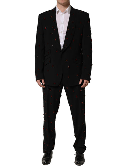Dolce & Gabbana Black Crystal Embellished 2 Piece Suit
