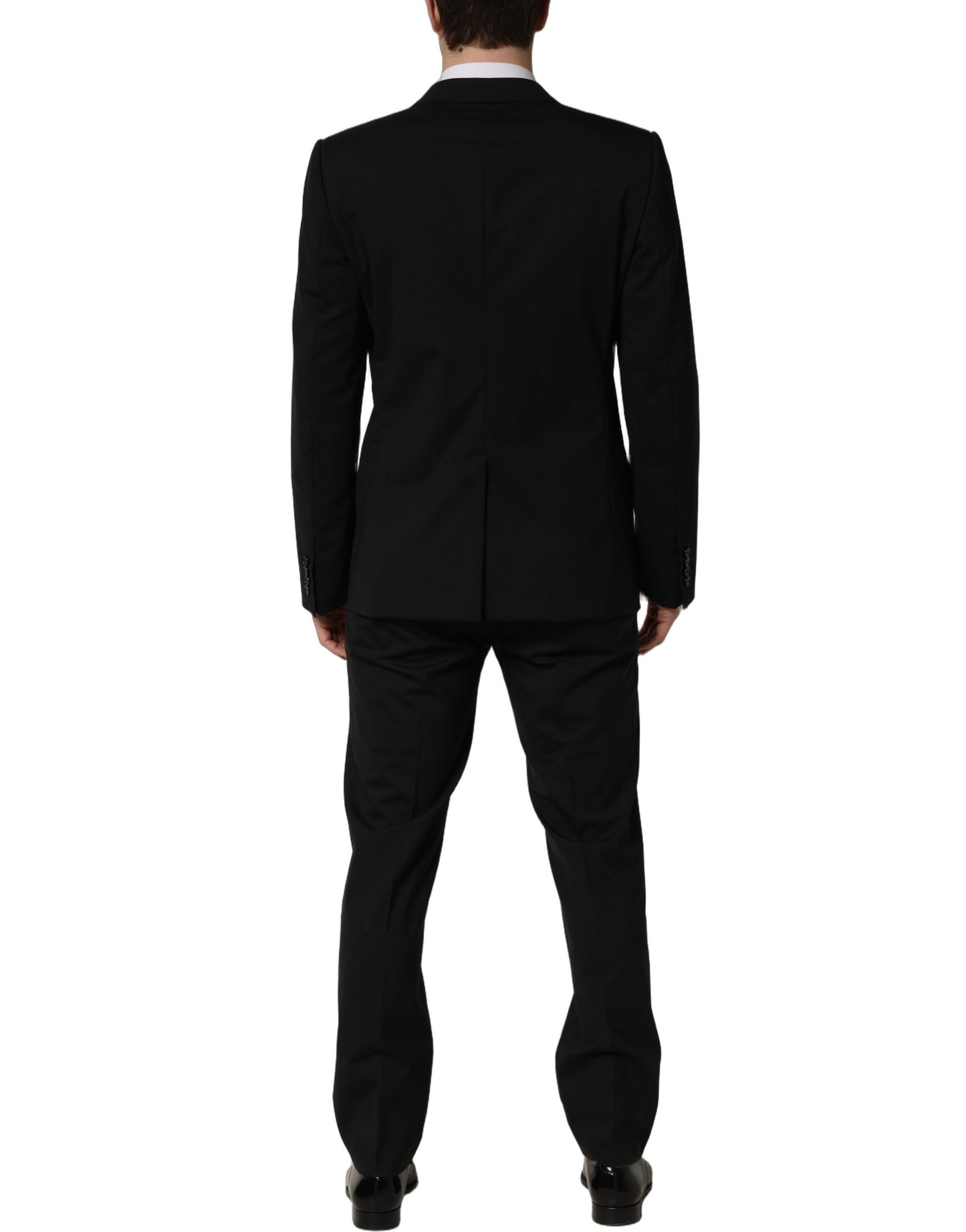 Dolce & Gabbana Black Wool Slim Fit Formal 2 Piece Men Suit
