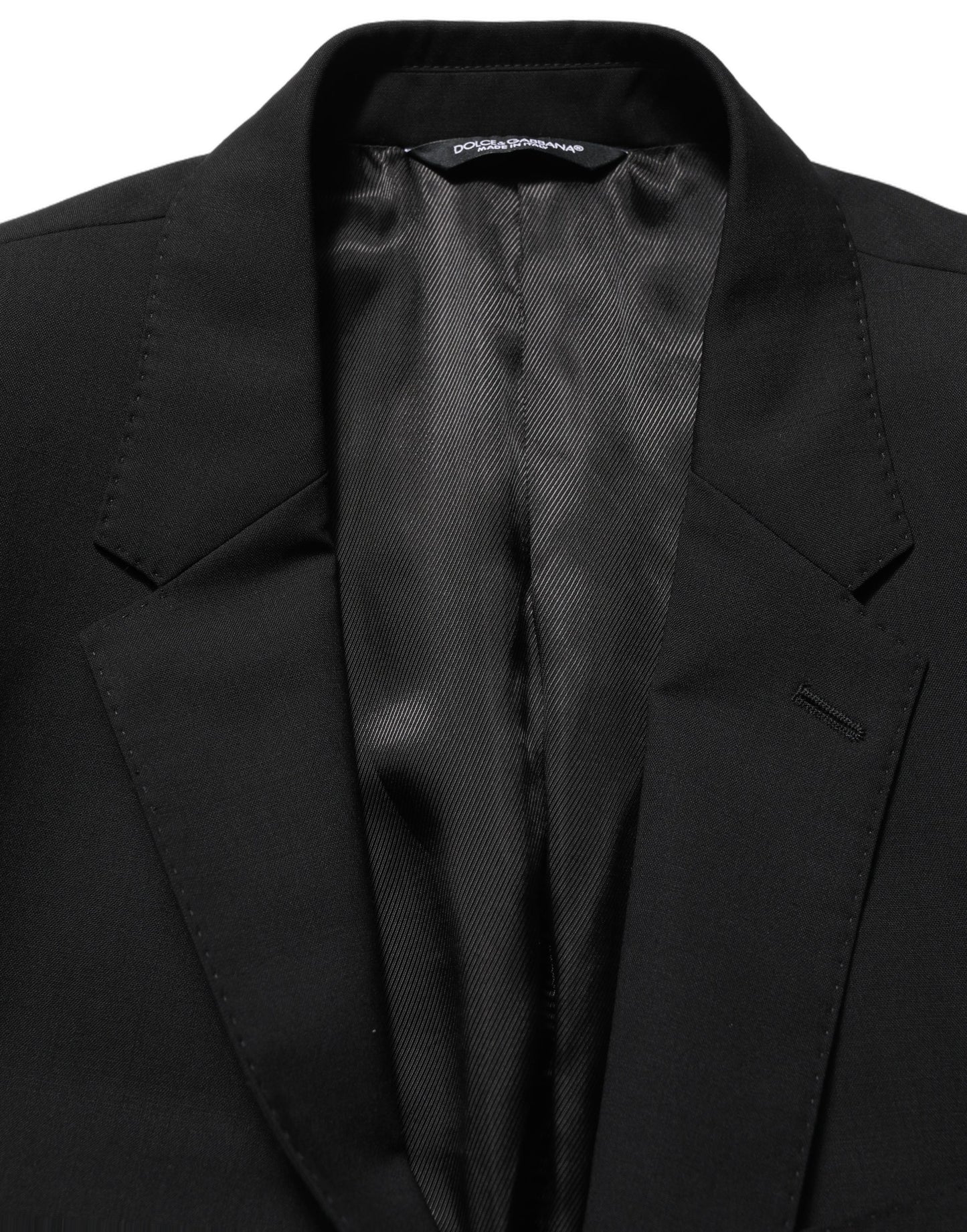 Dolce & Gabbana Black Wool Slim Fit Formal 2 Piece Men Suit