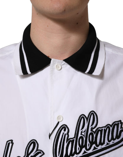 Dolce & Gabbana Men's Regular Fit Short-Sleeve Cotton T-Shirt - Black White Patterned