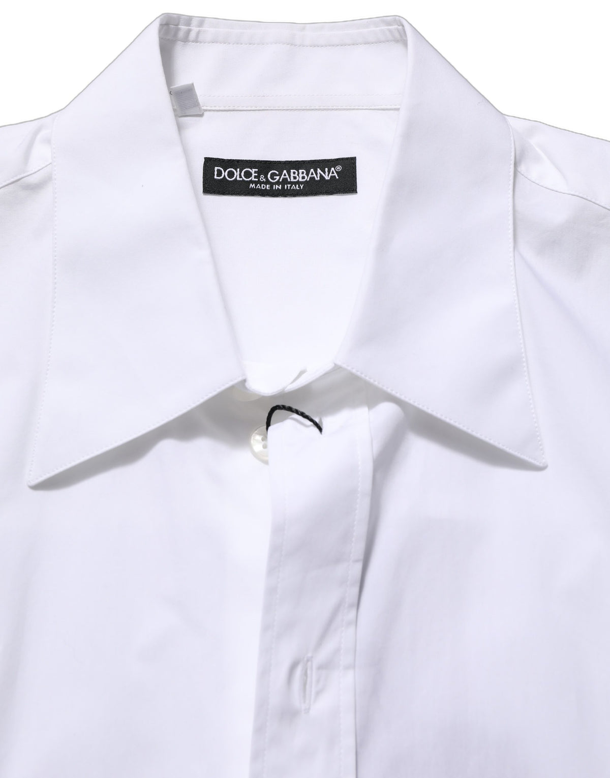 Dolce & Gabbana Men's Slim Sleeveless Cotton Dress Shirt - White