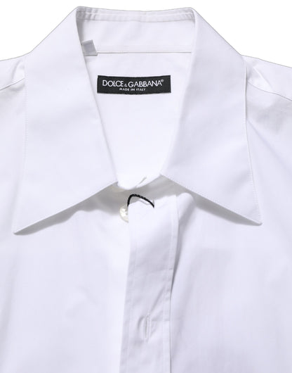 Dolce & Gabbana Men's Slim Sleeveless Cotton Dress Shirt - White