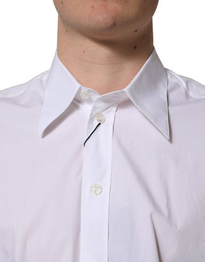 Dolce & Gabbana Men's Slim Sleeveless Cotton Dress Shirt - White