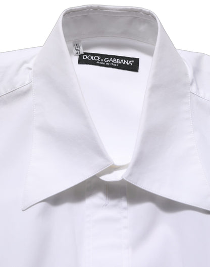 Dolce & Gabbana Men's Slim Sleeveless Cotton Dress Shirt - White