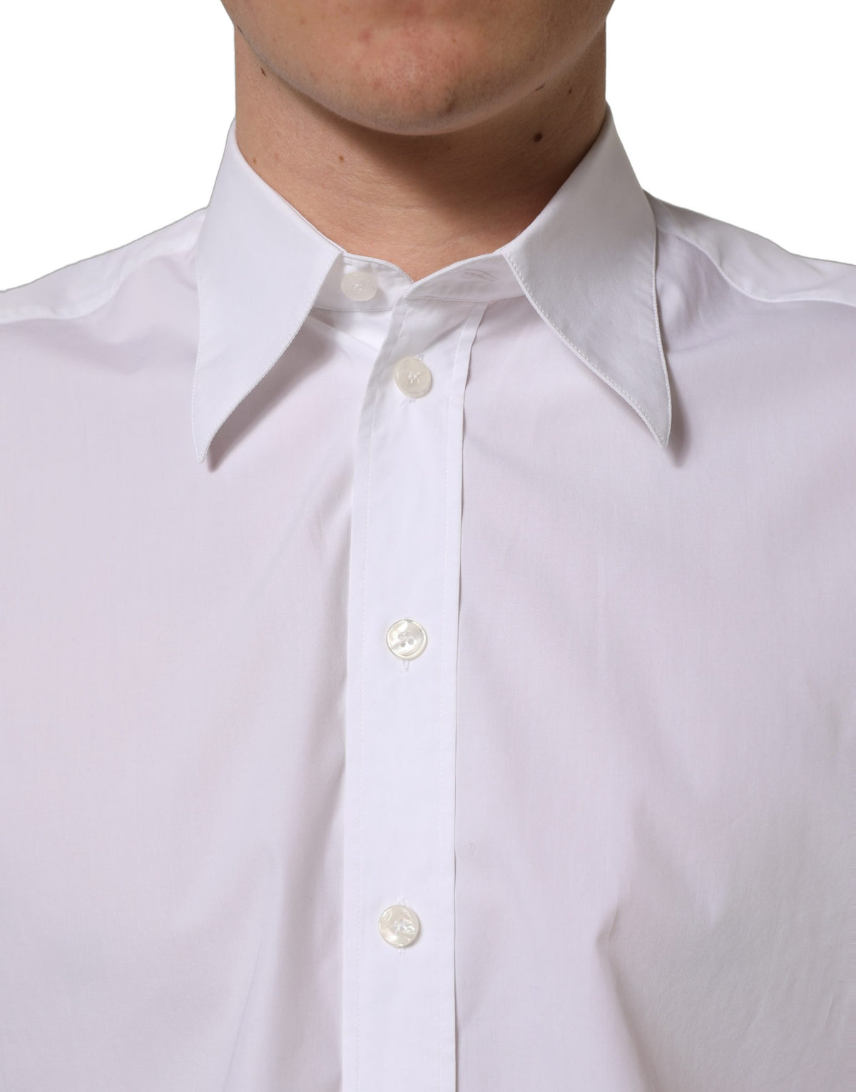 Dolce & Gabbana Men's Slim Sleeveless Cotton Dress Shirt - White