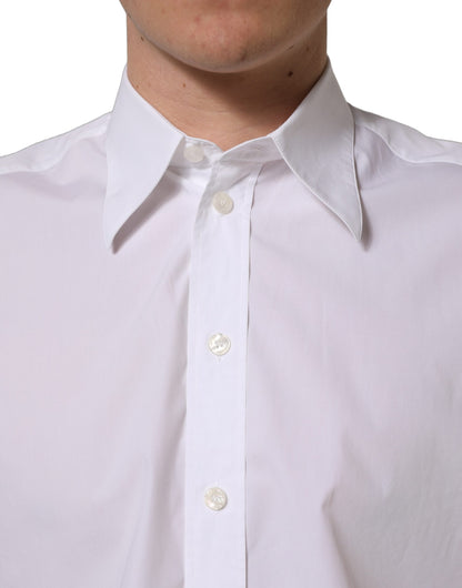 Dolce & Gabbana Men's Slim Sleeveless Cotton Dress Shirt - White