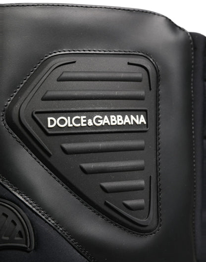 Dolce & Gabbana Men's Calf Leather Platform Ankle Biker Mid-Calf Boots - Black
