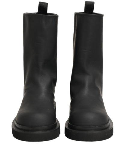 Dolce & Gabbana Men's Calf Leather Ankle High Mid-Calf Boots - Black